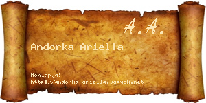Andorka Ariella névjegykártya